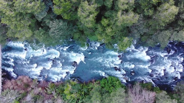 Aerial view of the Cautin river, Malalcahuello, Chile