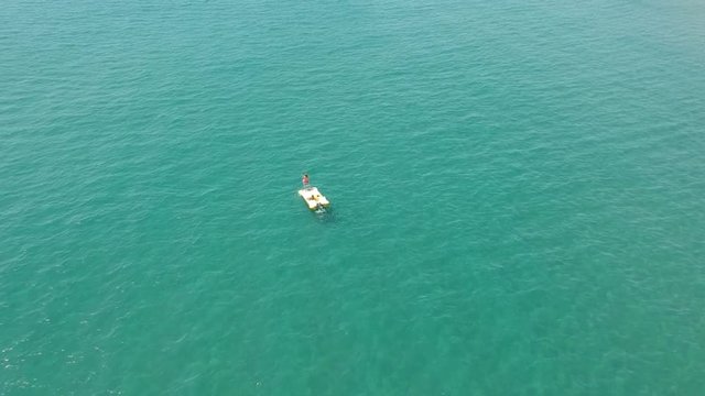 Boat floating on the surface of the beach