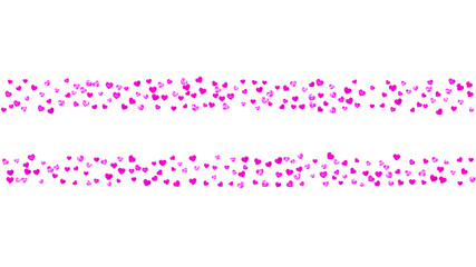 Bridal background with pink glitter hearts. Valentines day. Vector confetti. Hand drawn texture. Love theme for gift coupons, vouchers, ads, events. Bridal background template with heart.