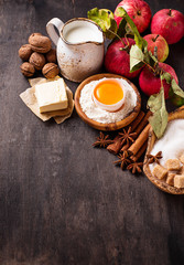 Ingredients for cooking apple pie