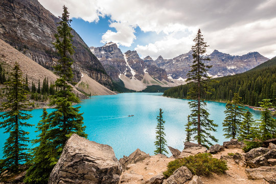 Moraine Lake in Banff National Park, Canadian Rockies, Alberta, Canada.