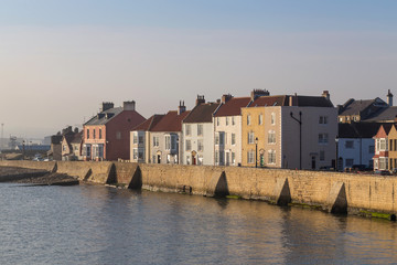 Town Wall, Hartlepool, Durham, Great Britain. Dating from the late 14th century the limestone wall once enclosed the whole of the medieval town.