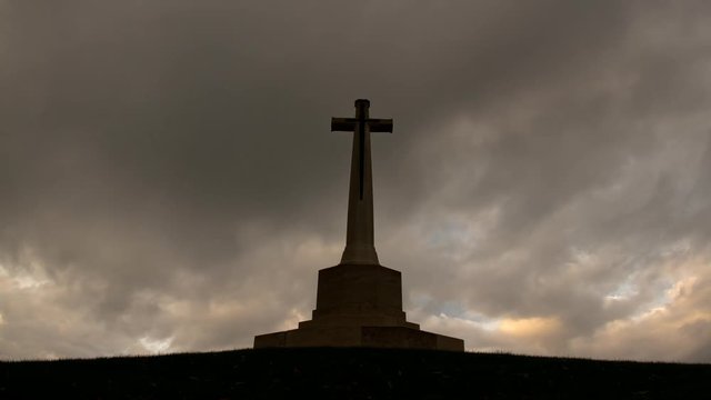 Commonwealth war graves Cross of sacrifice timelapse