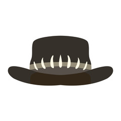 western hat  vector illustration flat style front