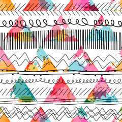 Template seamless geometric abstract pattern. Can be used on packaging paper, fabric, background for different images, etc.