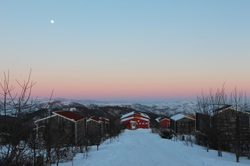 Early morning in the winter day