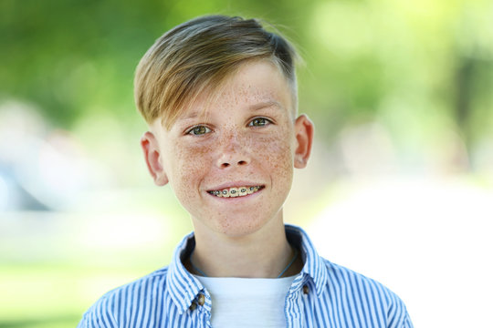 Portrait of young boy in the park