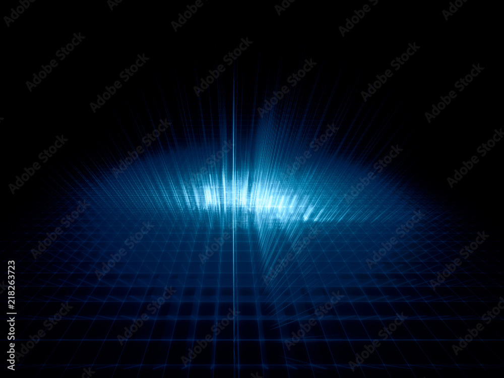 Poster abstract background element. fractal graphics 3d illustration. composition of repeating grids. infor