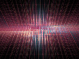 Abstract background element. Fractal graphics 3d illustration. Composition of repeating grids. Information technology concept. Multicolor on black.