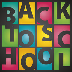 Back to school rectangle color letters black background