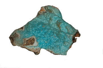 mineral smithsonite or zinc spar isolate on white background