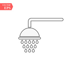 Shower outline icon. linear style sign for mobile concept and web design. Showerheads simple line vector icon. Symbol, logo illustration. Pixel perfect vector graphics