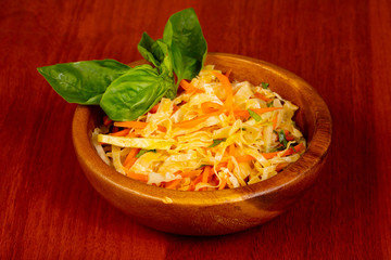 Shredded carrot and cabbage