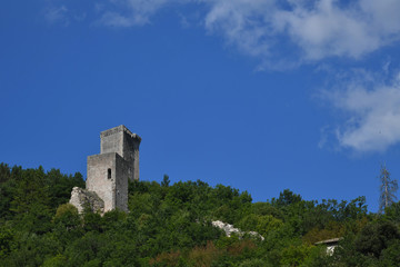 Fototapeta na wymiar Medieval Towers near Visso, in Italy