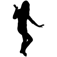 Fototapeta na wymiar black silhouette of a dancing woman