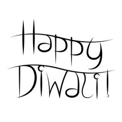 Happy Diwali - black text on white background