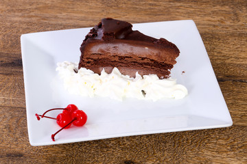 Chocolate cake with cream