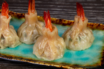 Delicious dim sum with shrimps