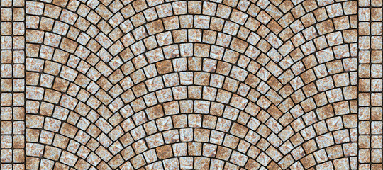 Road curved cobblestone texture 050