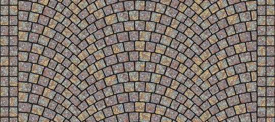 Road curved cobblestone texture 049