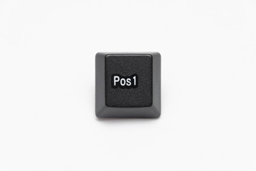Single black keys of keyboard with different letters pos1