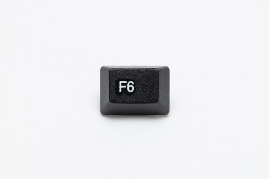 Single black keys of keyboard with different letters F6