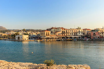 The old venetian port in Rethymno, Crete island, Greece.