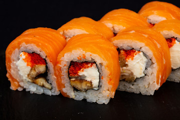 Japanese roll with salmon
