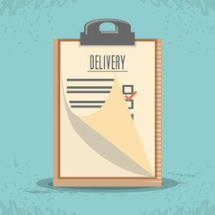fast delivery with checklist vector illustration design