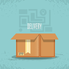 fast delivery with box vector illustration design