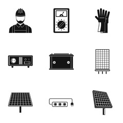 Electric profile icons set. Simple set of 9 electric profile vector icons for web isolated on white background