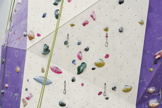 climbing wall in sport hall