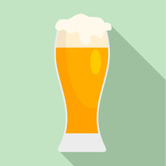 Glass of pub beer icon. Flat illustration of glass of pub beer vector icon for web design