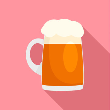 Fresh beer mug icon. Flat illustration of fresh beer mug vector icon for web design