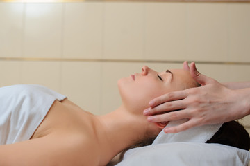 Spa procedure of head massage.