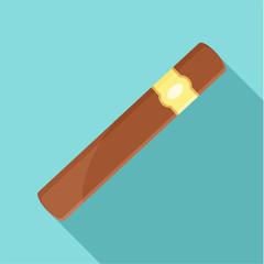 Brown cigar of cuba icon. Flat illustration of brown cigar of cuba vector icon for web design