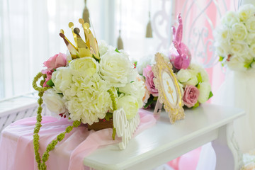 Decoration elements with flowers for wedding