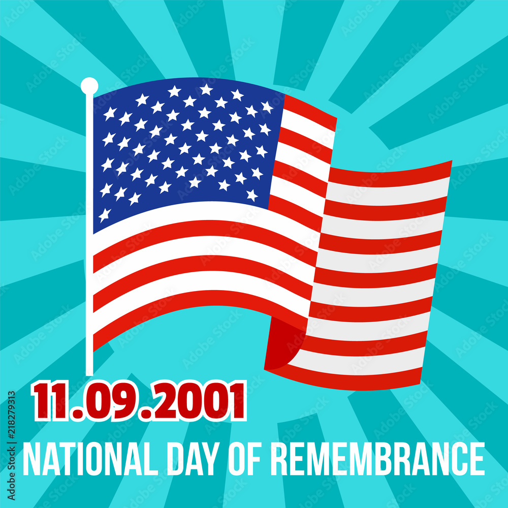 Poster national remembrance american day background. flat illustration of national remembrance american day