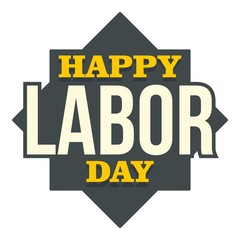 Happy labor day text logo icon. Flat illustration of happy labor day text vector logo icon for web design isolated on white background