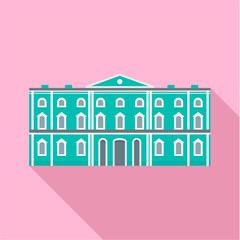 Green city historical building icon. Flat illustration of green city historical building vector icon for web design