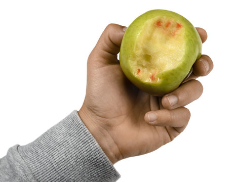 Zahnfleischbluten Z&auml;hne Gebiss Apfel Abdruck