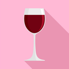 Glass of red wine icon. Flat illustration of glass of red wine vector icon for web design