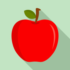 Eco fresh red apple icon. Flat illustration of eco fresh red apple vector icon for web design