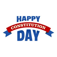 Happy constitution day logo icon. Flat illustration of happy constitution day vector logo icon for web design isolated on white background