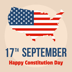 Happy constitution usa day background. Flat illustration of happy constitution usa day vector background for web design