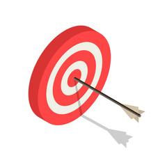 Red white arch target icon. Isometric of red white arch target vector icon for web design isolated on white background
