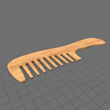 Wooden wide tooth comb