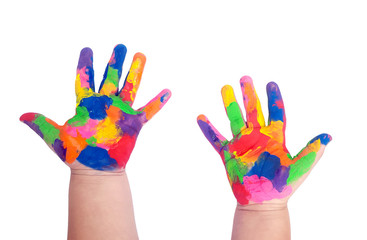 Hand painted child on white background