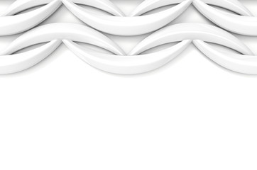 3d rendering. abstract sorted curve object on copy space white background.
