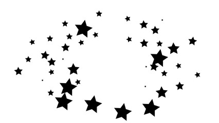 Abstract Background with Many Random Falling Golden Stars Confetti .